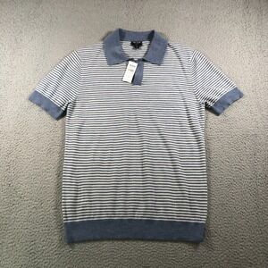 Todd Snyder Shirt Adult M Sky Blue Montauk Stripe Premium Cashmere Sweater Polo
